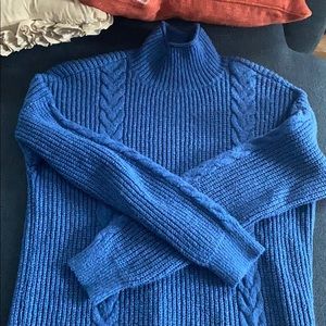 Abercrombie & Fitch Blue Mock Neck Sweater